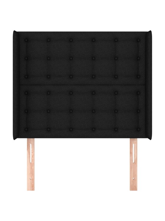 Galvūgalis su auselėmis, juodas, 83x16x118/128cm, audinys