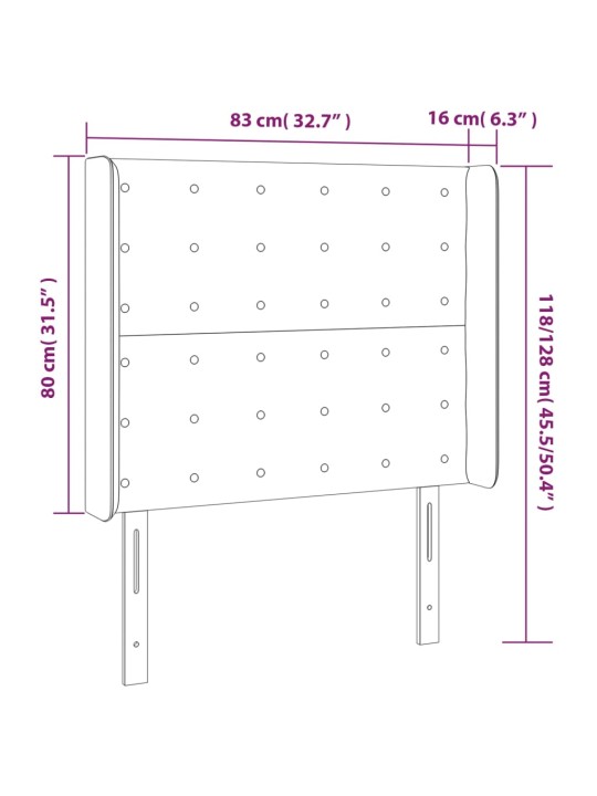 Galvūgalis su auselėmis, taupe, 83x16x118/128cm, audinys