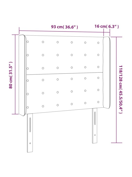 Galvūgalis su auselėmis, taupe, 93x16x118/128cm, audinys