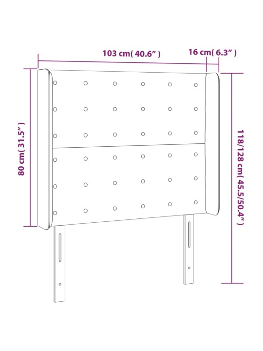 Galvūgalis su auselėmis, taupe, 103x16x118/128cm, audinys