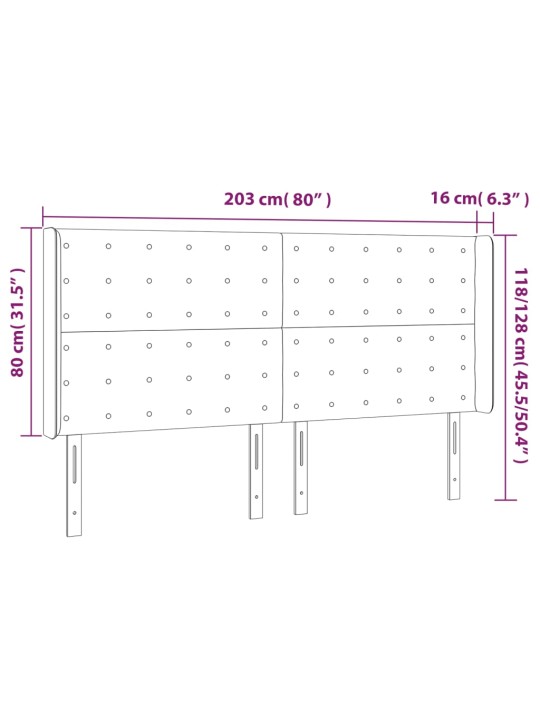 Galvūgalis su auselėmis, juodos, 203x16x118/128cm, audinys