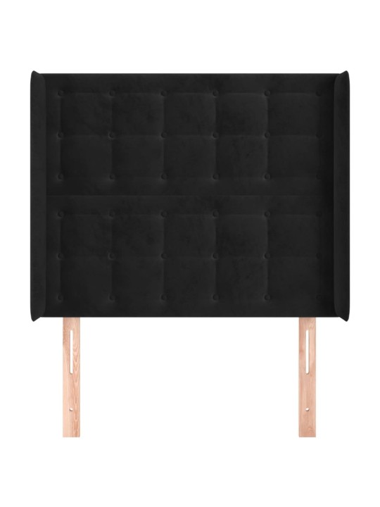 Galvūgalis su auselėmis, juodos, 103x16x118/128cm, aksomas