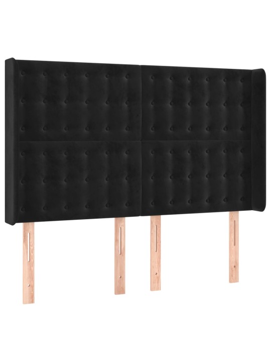 Galvūgalis su auselėmis, juodos, 147x16x118/128cm, aksomas