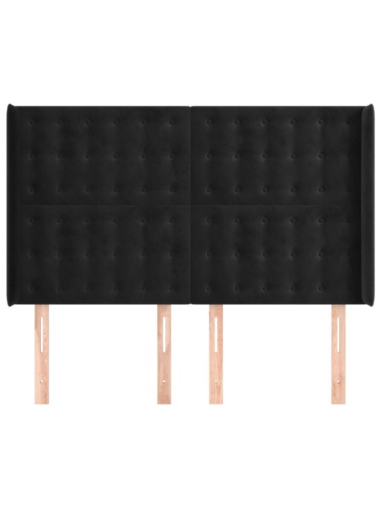 Galvūgalis su auselėmis, juodos, 147x16x118/128cm, aksomas