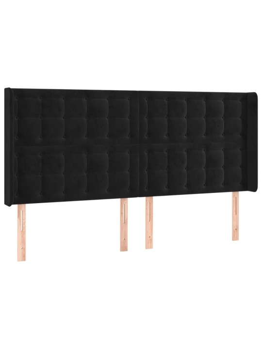 Galvūgalis su auselėmis, juodos, 203x16x118/128cm, aksomas