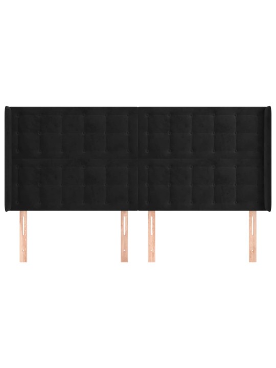 Galvūgalis su auselėmis, juodos, 203x16x118/128cm, aksomas