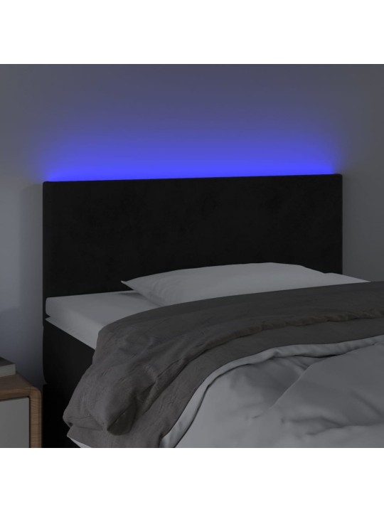 Galvūgalis su LED, juodos spalvos, 100x5x78/88cm, aksomas