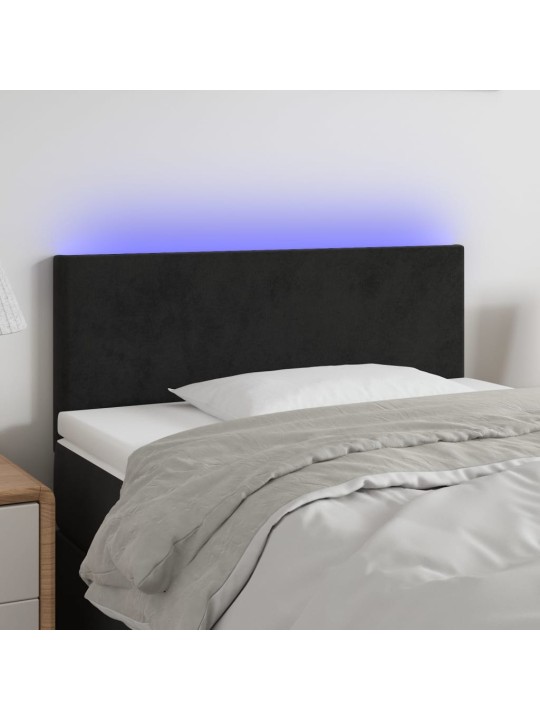 Galvūgalis su LED, juodos spalvos, 100x5x78/88cm, aksomas