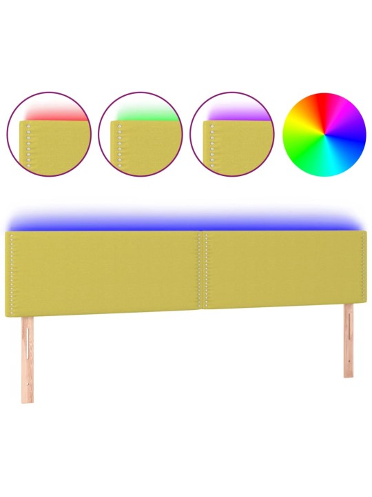 Galvūgalis su LED, žalios spalvos, 160x5x78/88cm, audinys