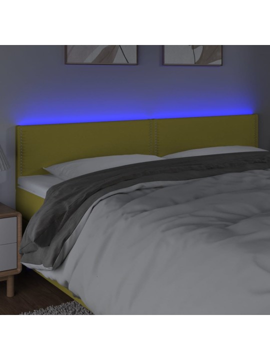 Galvūgalis su LED, žalios spalvos, 160x5x78/88cm, audinys