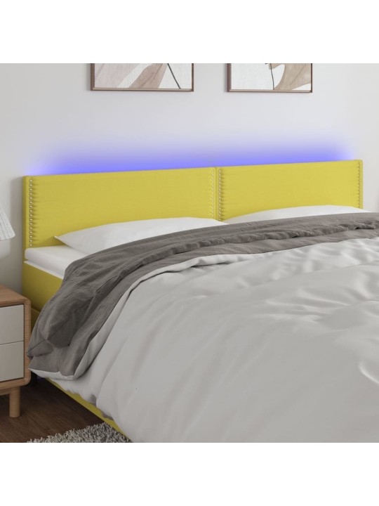Galvūgalis su LED, žalios spalvos, 160x5x78/88cm, audinys