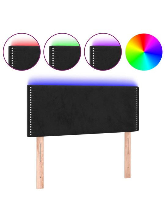 Galvūgalis su LED, juodos spalvos, 100x5x78/88cm, aksomas