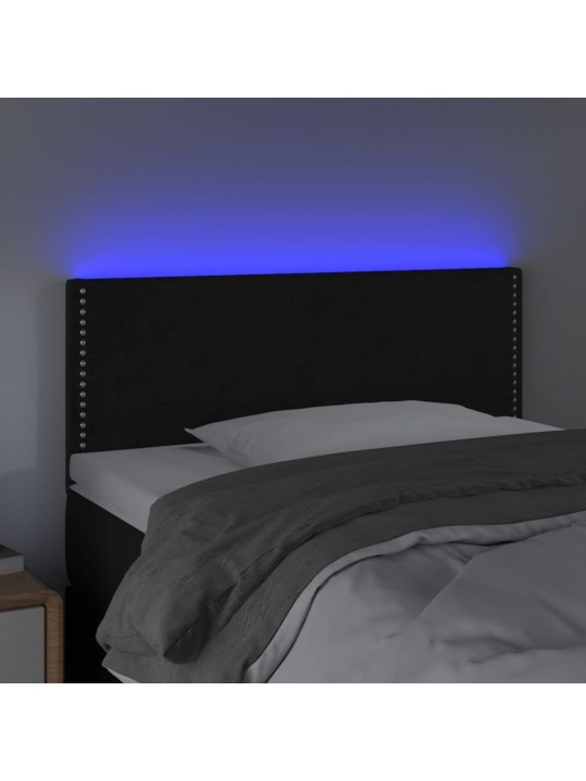 Galvūgalis su LED, juodos spalvos, 100x5x78/88cm, aksomas