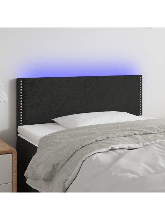 Galvūgalis su LED, juodos spalvos, 100x5x78/88cm, aksomas