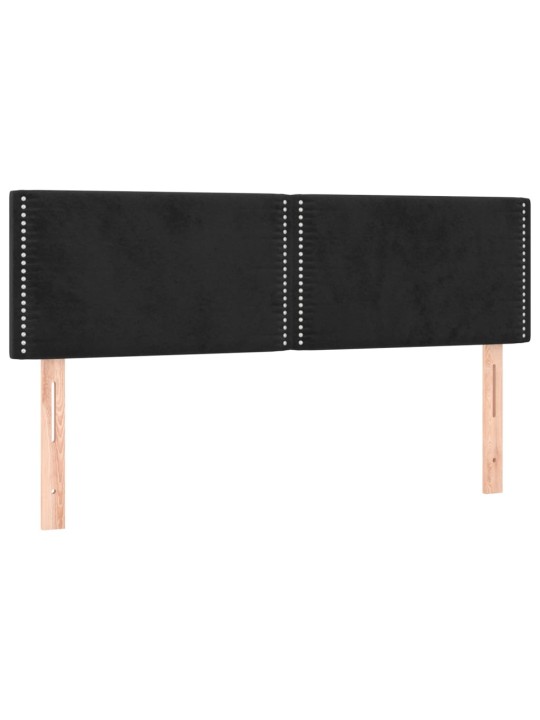 Galvūgalis su LED, juodos spalvos, 144x5x78/88cm, aksomas