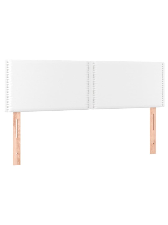 Galvūgalis su LED, baltos spalvos, 144x5x78/88cm, dirbtinė oda