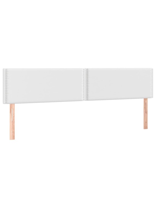 Galvūgalis su LED, baltos spalvos, 160x5x78/88cm, dirbtinė oda