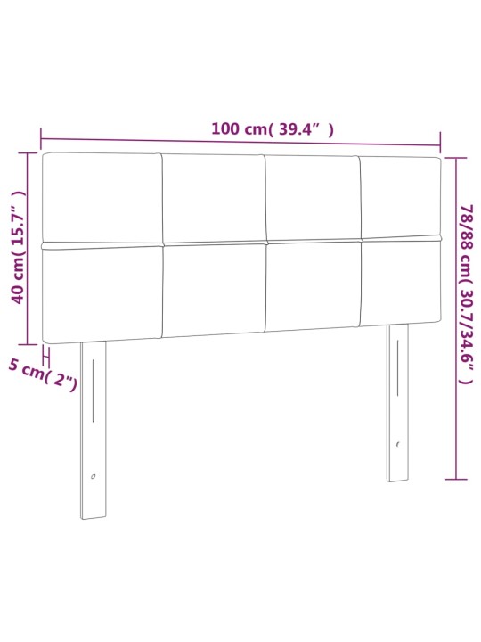Galvūgalis su LED, juodos spalvos, 100x5x78/88cm, aksomas