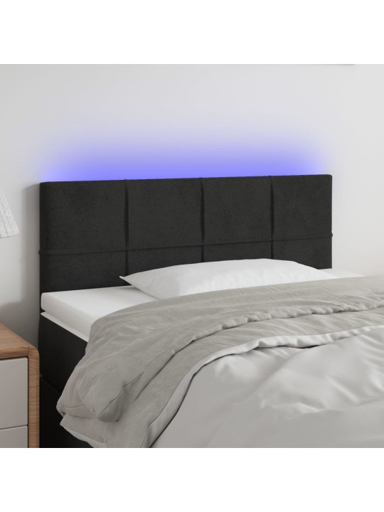 Galvūgalis su LED, juodos spalvos, 100x5x78/88cm, aksomas