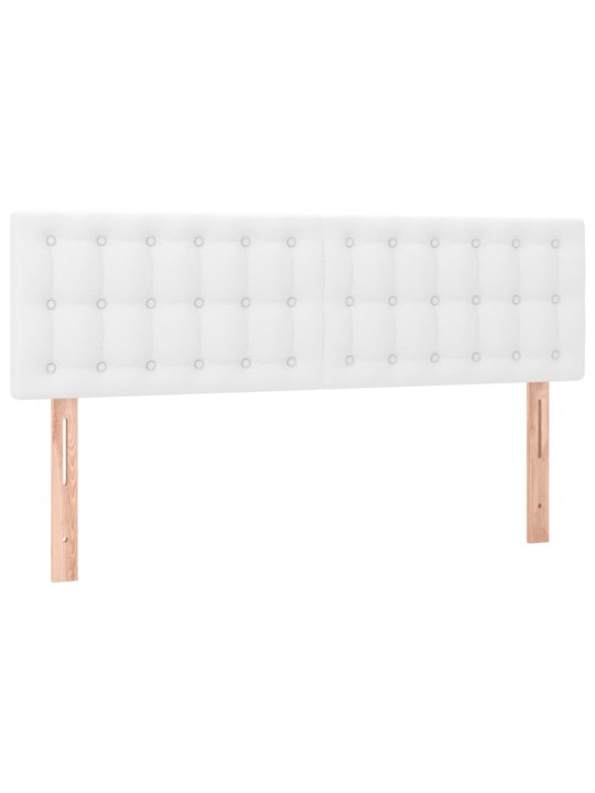 Galvūgalis su LED, baltos spalvos, 144x5x78/88cm, dirbtinė oda