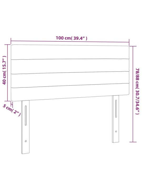 Galvūgalis su LED, juodos spalvos, 100x5x78/88cm, audinys
