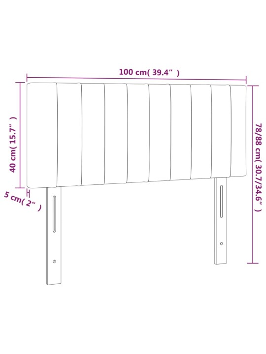 Galvūgalis su LED, juodos spalvos, 100x5x78/88cm, audinys