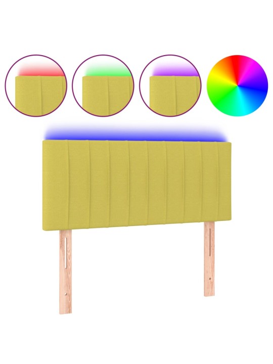 Galvūgalis su LED, žalios spalvos, 100x5x78/88cm, audinys