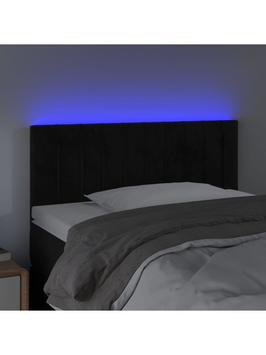 Galvūgalis su LED, juodos spalvos, 100x5x78/88cm, aksomas