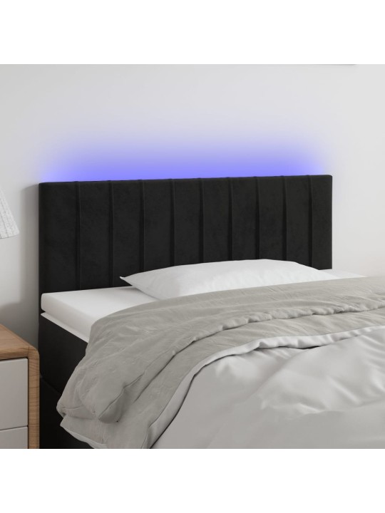 Galvūgalis su LED, juodos spalvos, 100x5x78/88cm, aksomas