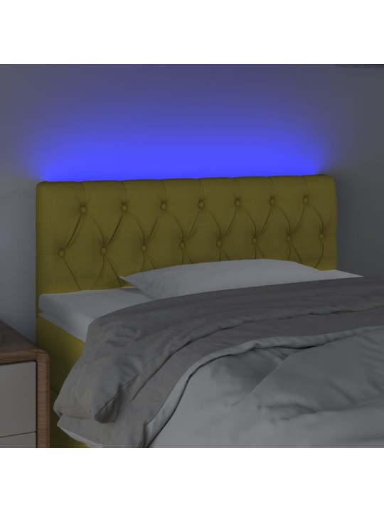 Galvūgalis su LED, žalios spalvos, 90x7x78/88cm, audinys