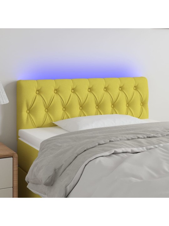 Galvūgalis su LED, žalios spalvos, 90x7x78/88cm, audinys