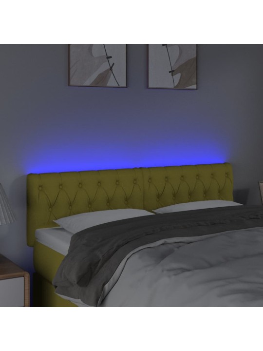 Galvūgalis su LED, žalios spalvos, 144x7x78/88cm, audinys