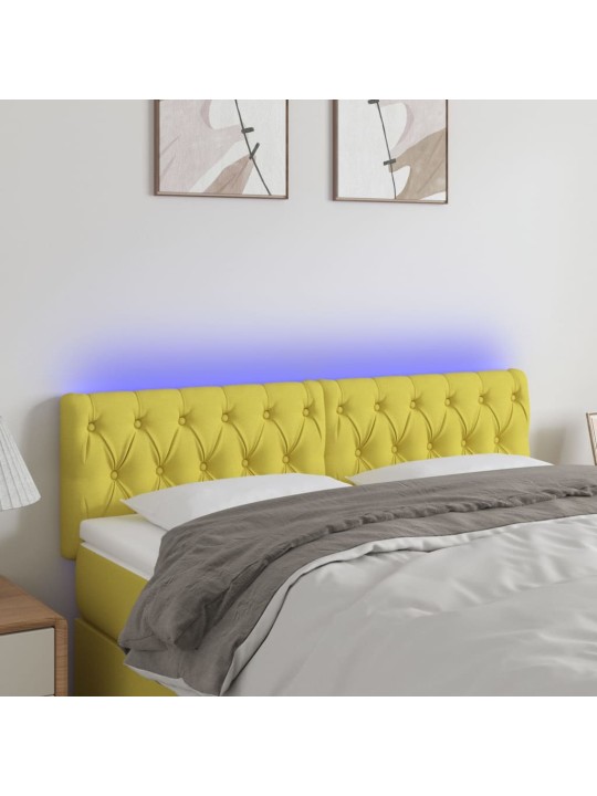 Galvūgalis su LED, žalios spalvos, 144x7x78/88cm, audinys