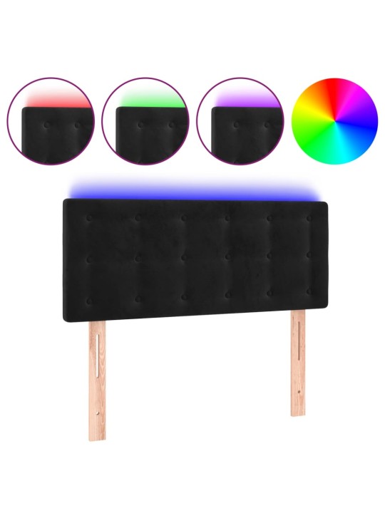 Galvūgalis su LED, juodos spalvos, 100x5x78/88cm, aksomas