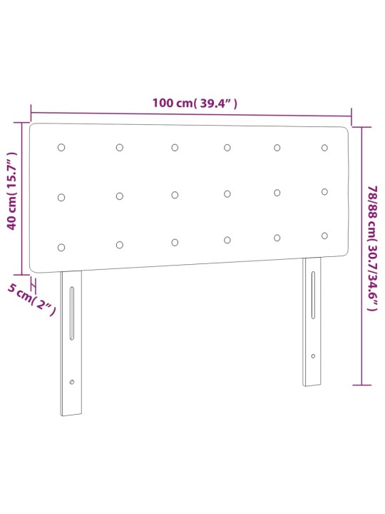 Galvūgalis su LED, juodos spalvos, 100x5x78/88cm, aksomas