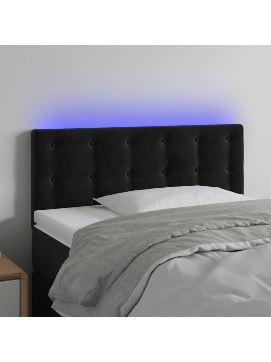 Galvūgalis su LED, juodos spalvos, 100x5x78/88cm, aksomas