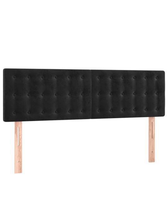 Galvūgalis su LED, juodos spalvos, 144x5x78/88cm, aksomas