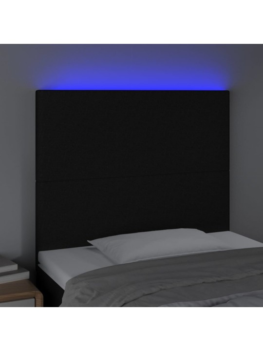 Galvūgalis su LED, juodos spalvos, 100x5x118/128cm, audinys