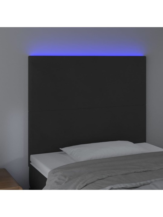 Galvūgalis su LED, juodos spalvos, 100x5x118/128cm, aksomas