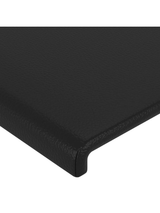 Galvūgalis su LED, juodos spalvos, 100x5x118/128cm dirbtinė oda