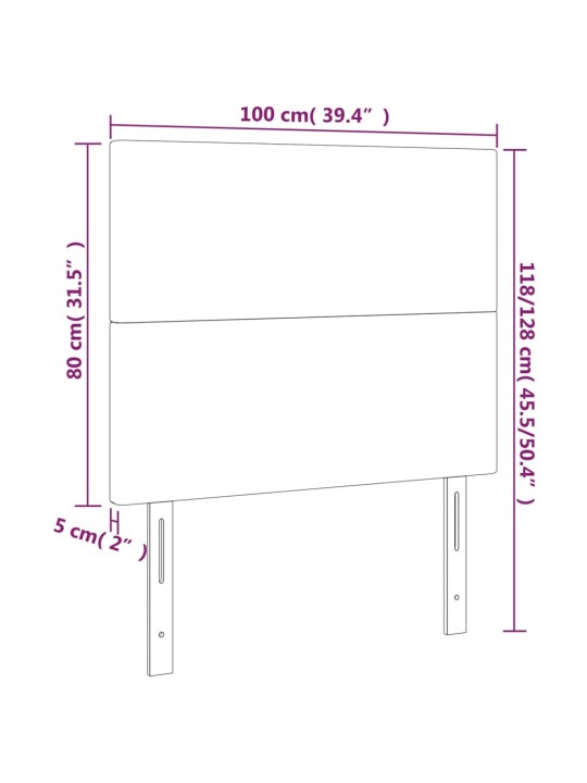 Galvūgalis su LED, baltos spalvos, 100x5x118/128 cm