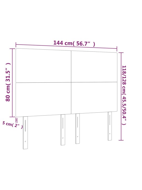 Galvūgalis su LED, baltos spalvos, 144x5x118/128 cm