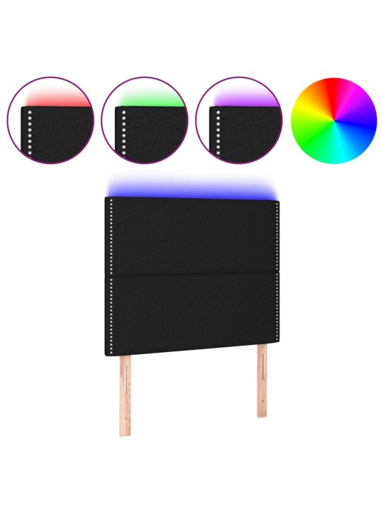 Galvūgalis su LED, juodos spalvos, 100x5x118/128cm, audinys