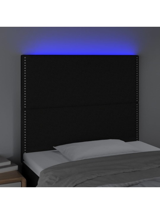 Galvūgalis su LED, juodos spalvos, 100x5x118/128cm, audinys