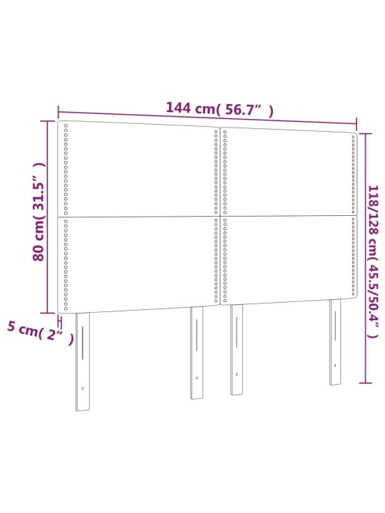 Galvūgalis su LED, baltos spalvos, 144x5x118/128 cm