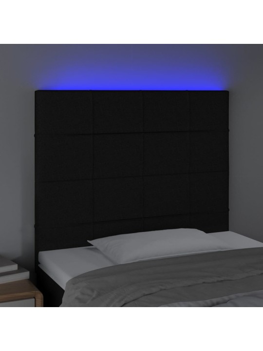 Galvūgalis su LED, juodos spalvos, 100x5x118/128cm, audinys