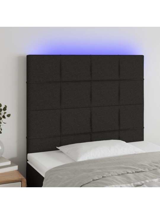 Galvūgalis su LED, juodos spalvos, 100x5x118/128cm, audinys