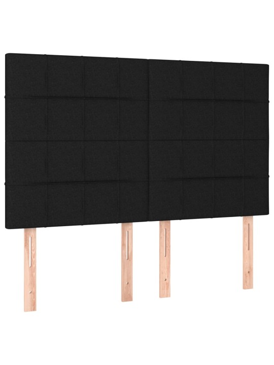 Galvūgalis su LED, juodos spalvos, 144x5x118/128cm, audinys