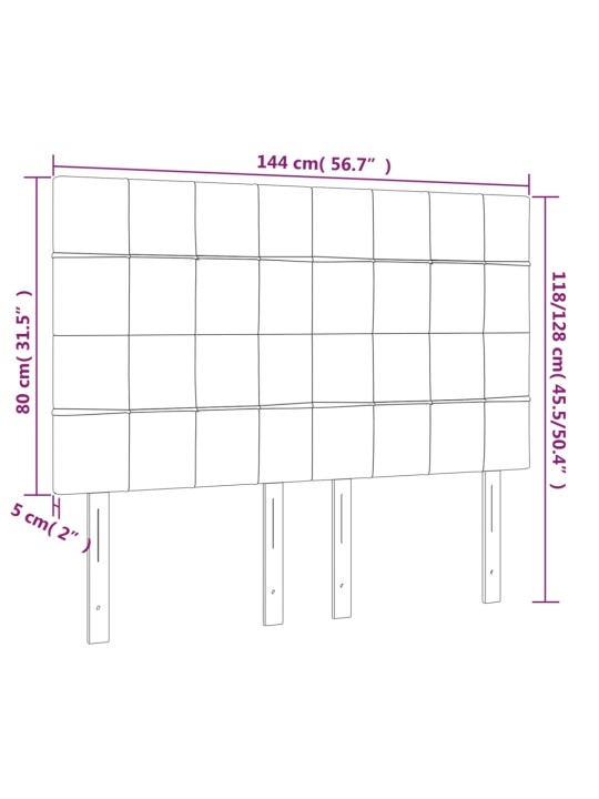 Galvūgalis su LED, juodos spalvos, 144x5x118/128cm, audinys