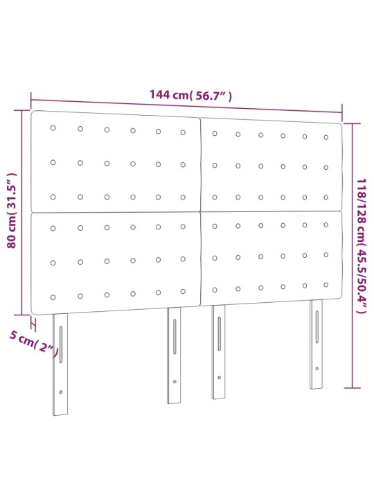 Galvūgalis su LED, baltos spalvos, 144x5x118/128 cm